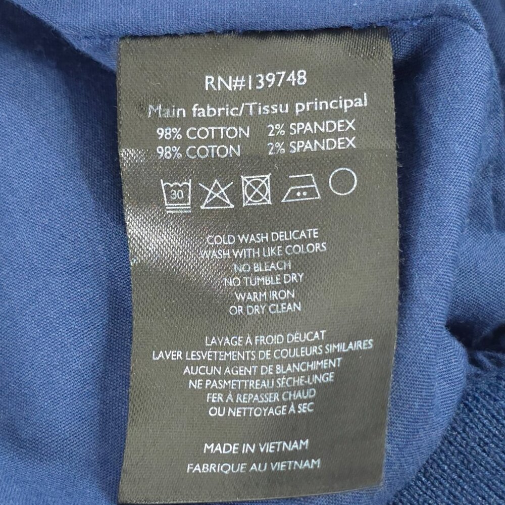 SLATE & STONE Mens MEDIUM Bomber Jacket Blue Cotton Stretch Long Sleeve Full Zip - Picture 16 of 16